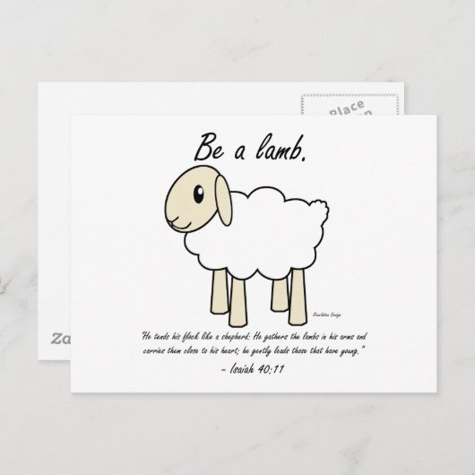 Postkarte ‚Be a Lamb‘ (Vorne/Hinten)