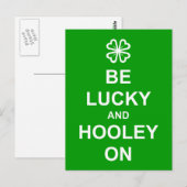 Postkarte "Be Lucky and Hooley On" (Vorne/Hinten)