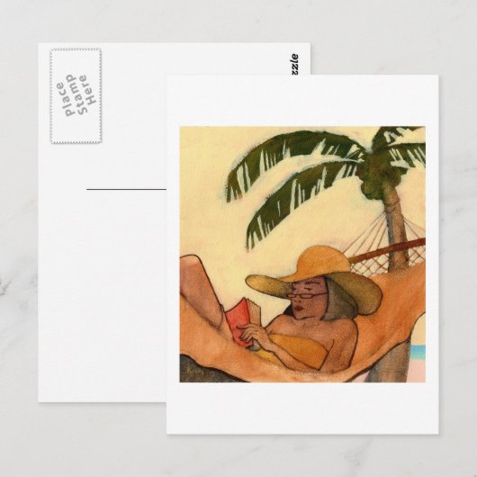 Postkarte "Beach Reading" (Vorne/Hinten)
