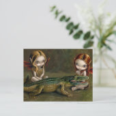 Postkarte "Befrienden eines Alligators" (Stehend Vorderseite)
