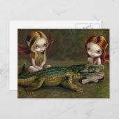 Postkarte "Befrienden eines Alligators" (Vorne/Hinten)