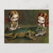 Postkarte "Befrienden eines Alligators" (Vorderseite)