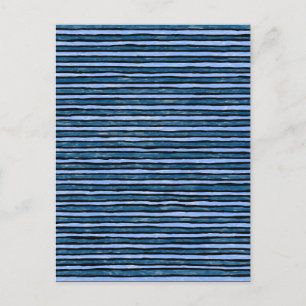 Postkarte, bemalte Streifen, hellblau und blau Postkarte