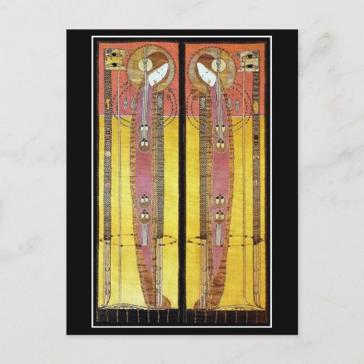 Postkarte: bestickte Panels von Margaret Macdonald Postkarte (Vorderseite)