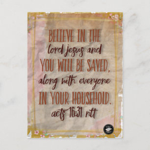 Postkarte - Bibelvers Apostelgeschichte 16:31 Schl