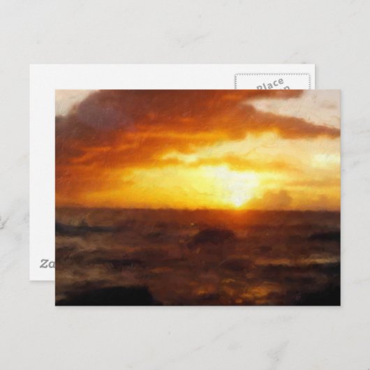 Postkarte ~ Bild eines herrlichen Sonnenuntergangs (Vorne/Hinten)