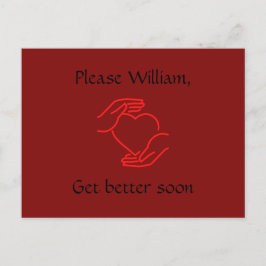 Postkarte: Bitte benennen, bald besser werden, rot Postkarte