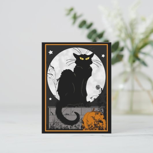 Postkarte "Black Cat" (Stehend Vorderseite)