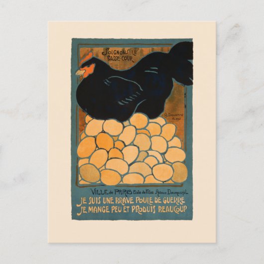 Postkarte "Black French Hen Lithograph" (Vorderseite)