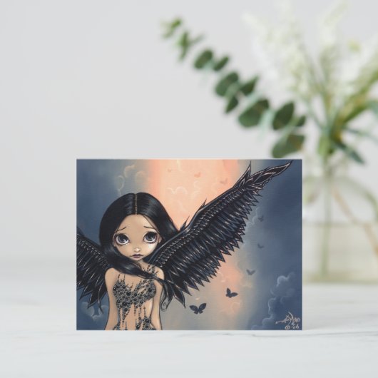 Postkarte "Black Winged Angel" (Stehend Vorderseite)