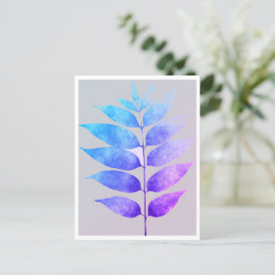 Postkarte - Blau/Lila/Rosa Farn