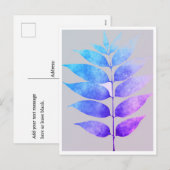 Postkarte - Blau/Lila/rosa Fern (Vorne/Hinten)