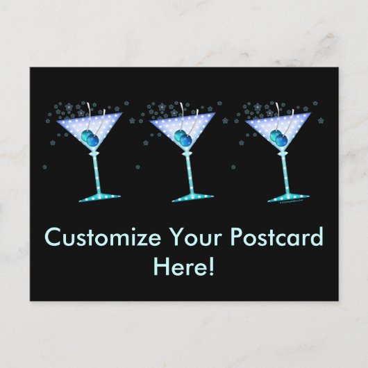 Postkarte - BLAUE MARTINI (Vorderseite)