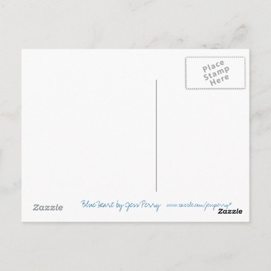 Postkarte "Blaues Herz" (Rückseite)