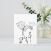 Postkarte - Blume in Farbe (Stehend Vorderseite)