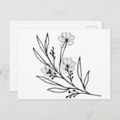 Postkarte - Blumenmuster (Vorne/Hinten)