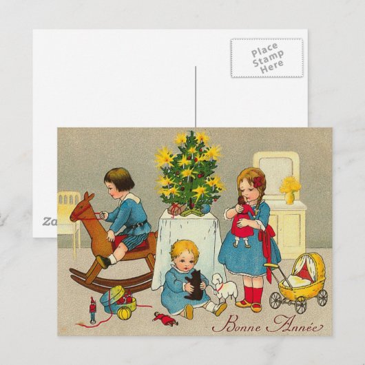 Postkarte "Bonne Annee" (Vorne/Hinten)