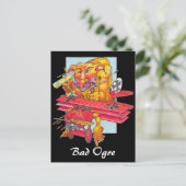 Postkarte - Böser Oger - schwarzer Hintergrund (Stehend Vorderseite)