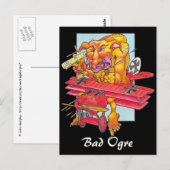 Postkarte - Böser Oger - schwarzer Hintergrund (Vorne/Hinten)
