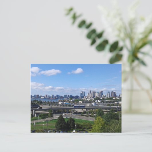 Postkarte Boston Skyline (Stehend Vorderseite)