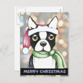 Postkarte Bostons Terrier Sankt (Vorne/Hinten)