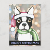 Postkarte Bostons Terrier Sankt (Vorderseite)