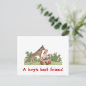 Postkarte "Boy's Best Friend" (Stehend Vorderseite)