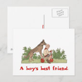 Postkarte "Boy's Best Friend" (Vorne/Hinten)