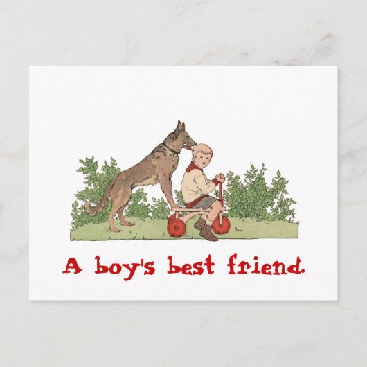 Postkarte "Boy's Best Friend" (Vorderseite)