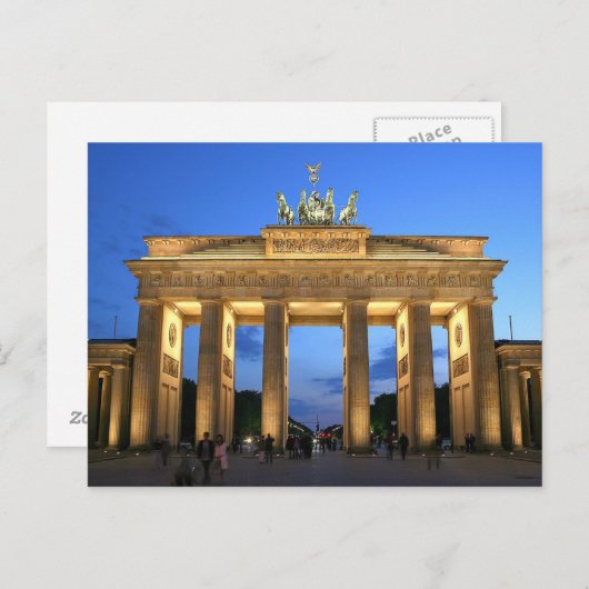 Postkarte Brandenburger Tor in Berlin, Deutschland (Vorne/Hinten)