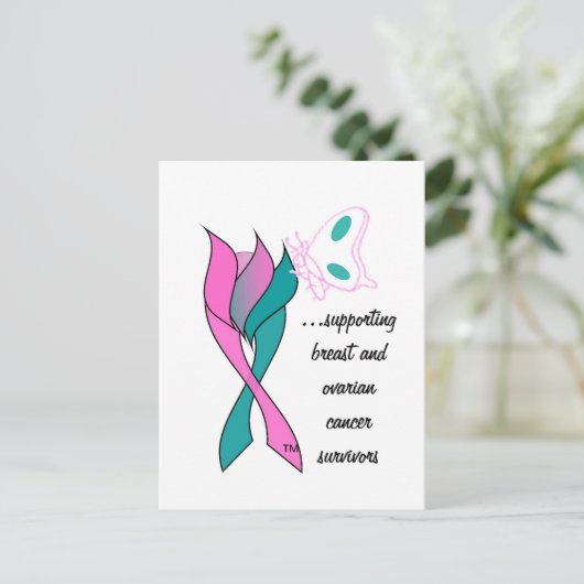 Postkarte - Brustkrebs und Ovarialkarzinom Überleb (Stehend Vorderseite)