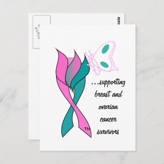 Postkarte - Brustkrebs und Ovarialkarzinom Überleb (Vorne/Hinten)