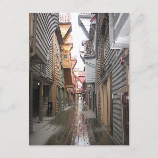 Postkarte: Bryggen Walkway, Bergen, Norwegen Postkarte (Vorderseite)