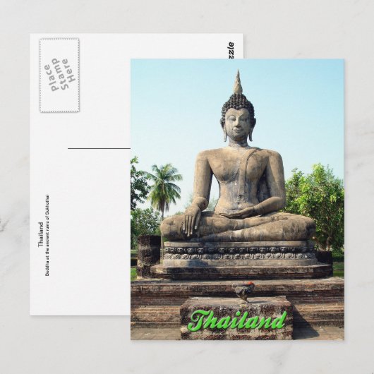 Postkarte Buddhas Sukhothai Thailand (Vorne/Hinten)