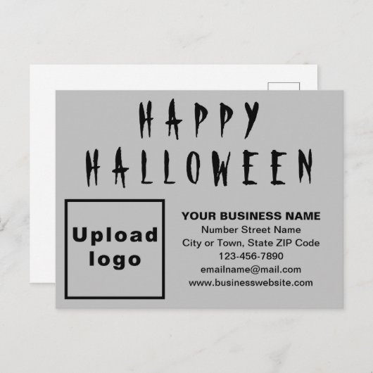 Postkarte "Business Halloween Gray Holiday" (Vorne/Hinten)