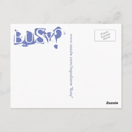 Postkarte "BUSY" (Rückseite)