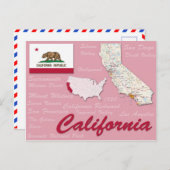 Postkarte "California" (Vorne/Hinten)