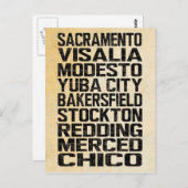 Postkarte California Central Valley (Vorne/Hinten)