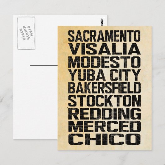 Postkarte California Central Valley (Vorne/Hinten)