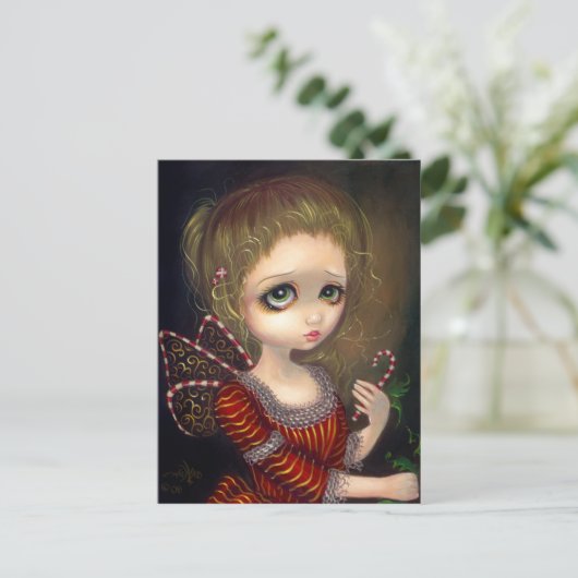 Postkarte "Candy Cane Angel" (Stehend Vorderseite)