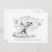 Postkarte - Cartoon der Fischerei - Wirbelsturm (Vorne/Hinten)