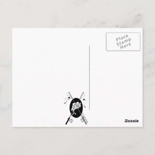 Postkarte - Cartoon der Fischerei - Wirbelsturm (Rückseite)