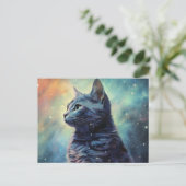 Postkarte Cat Alone (Stehend Vorderseite)
