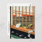 Postkarte: Cat on Window by Hiroshige 歌 川 広 重 Postkarte (Vorne/Hinten)