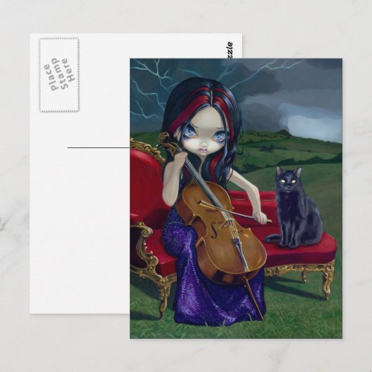 Postkarte "Cello Storm" (Vorne/Hinten)