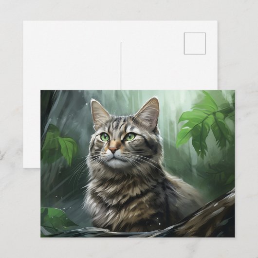 Postkarte Chat Foret 3 (Vorne/Hinten)