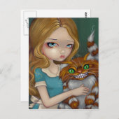 Postkarte "Cheshire Cat Cuddle" (Vorne/Hinten)