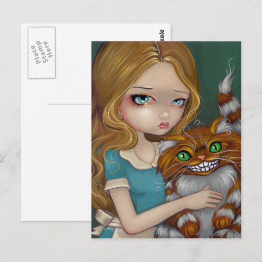 Postkarte "Cheshire Cat Cuddle" (Vorne/Hinten)