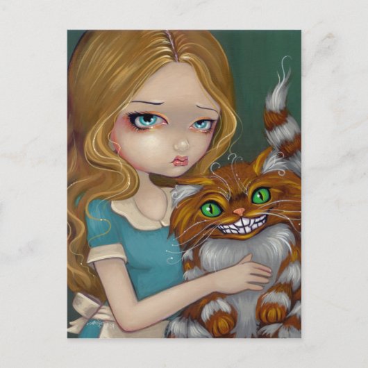 Postkarte "Cheshire Cat Cuddle" (Vorderseite)