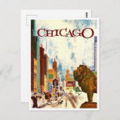Postkarte Chicago Vintage (Vorne/Hinten)
